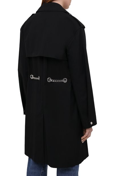 Хлопковый тренч MICHAEL MICHAEL KORS черного цвета по цене 53050 руб., арт. MS1200BDTY, фото 4 Хлопковый тренч MICHAEL MICHAEL KORS, арт. MS1200BDTY, фото 4