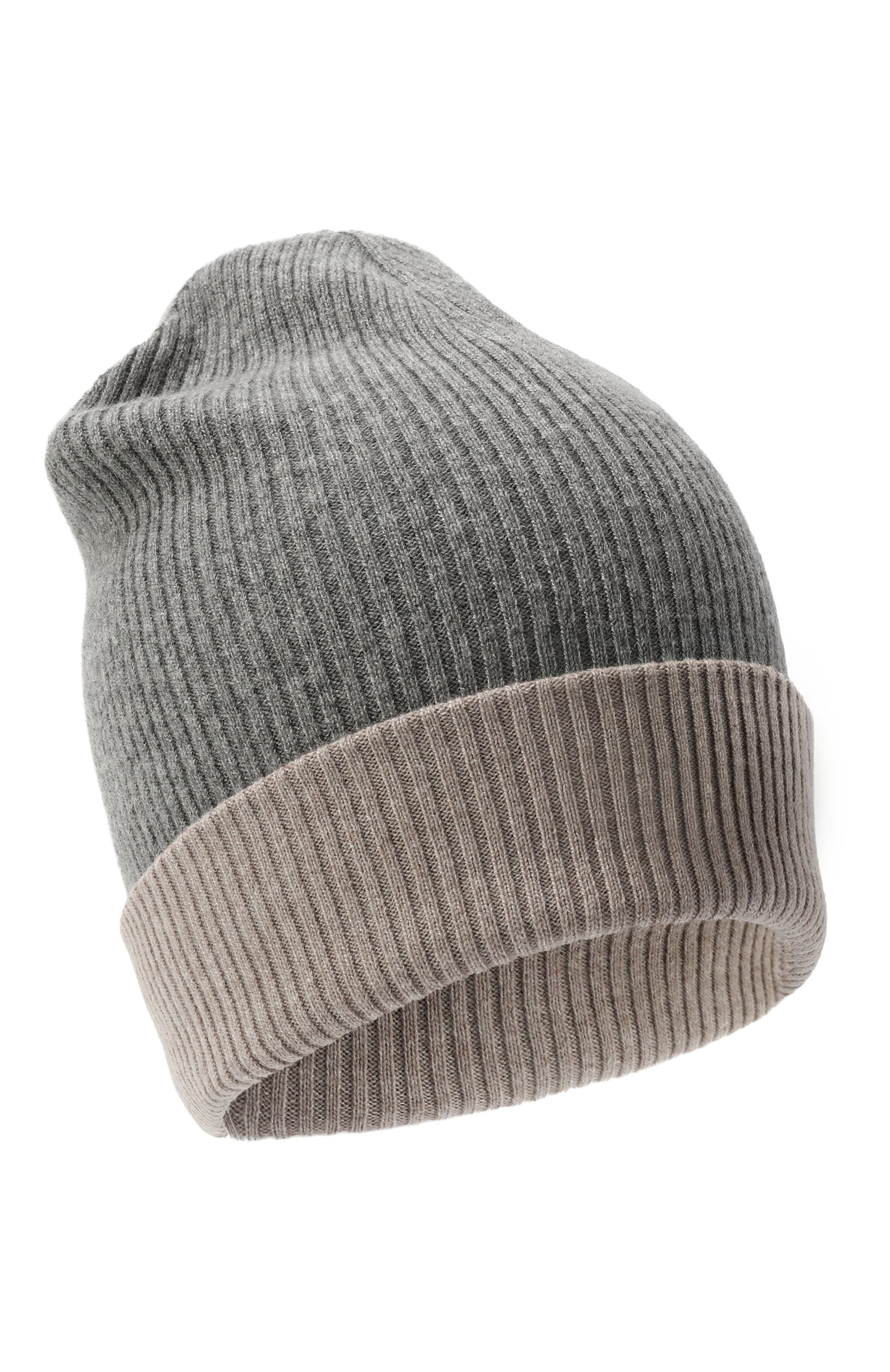 Кашемировая шапка BRUNELLO CUCINELLI серого цвета по цене 49950 руб., арт. M2293600W, фото 1 Кашемировая шапка BRUNELLO CUCINELLI, арт. M2293600W, фото 1