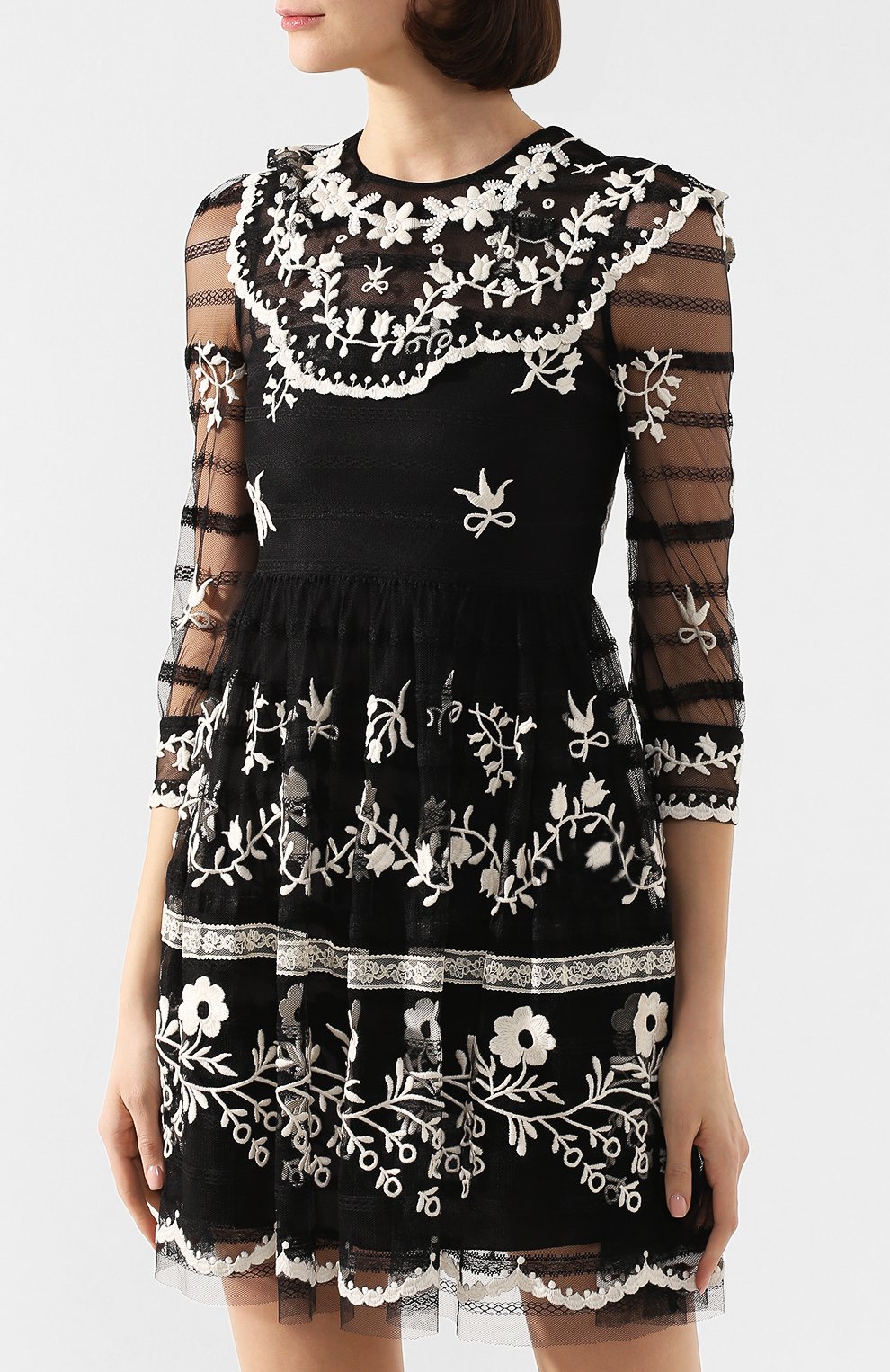 Платье REDVALENTINO черно-белого цвета по цене 89150 руб., арт. TR3VA11M/4T6, фото 3 Платье REDVALENTINO, арт. TR3VA11M/4T6, фото 3