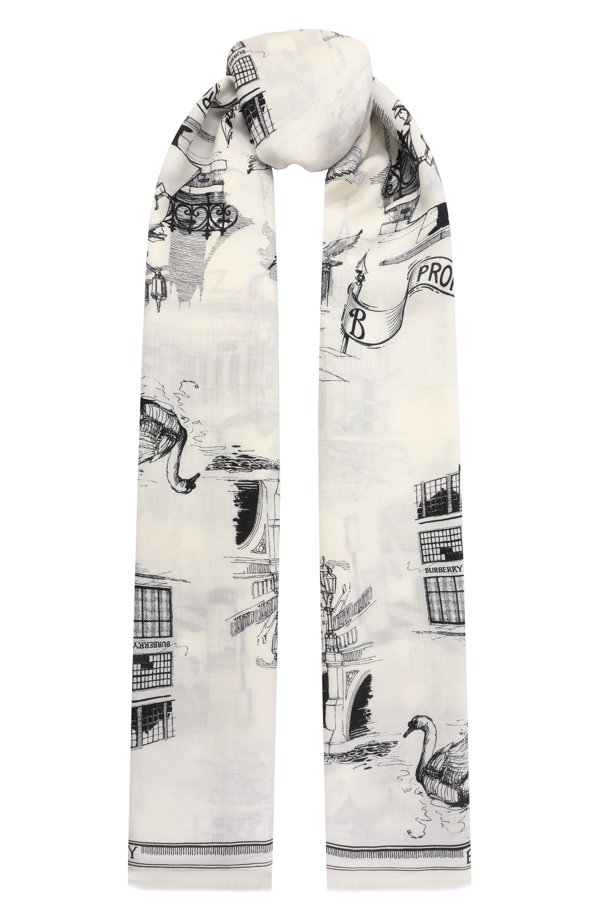 Палантин из шелка и шерсти BURBERRY, арт. 8111251, фото 1