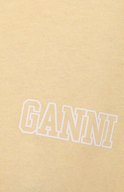 Футболка GANNI светло-желтого цвета по цене 8180 руб., арт. T2917, фото 5 Футболка GANNI, арт. T2917, фото 5