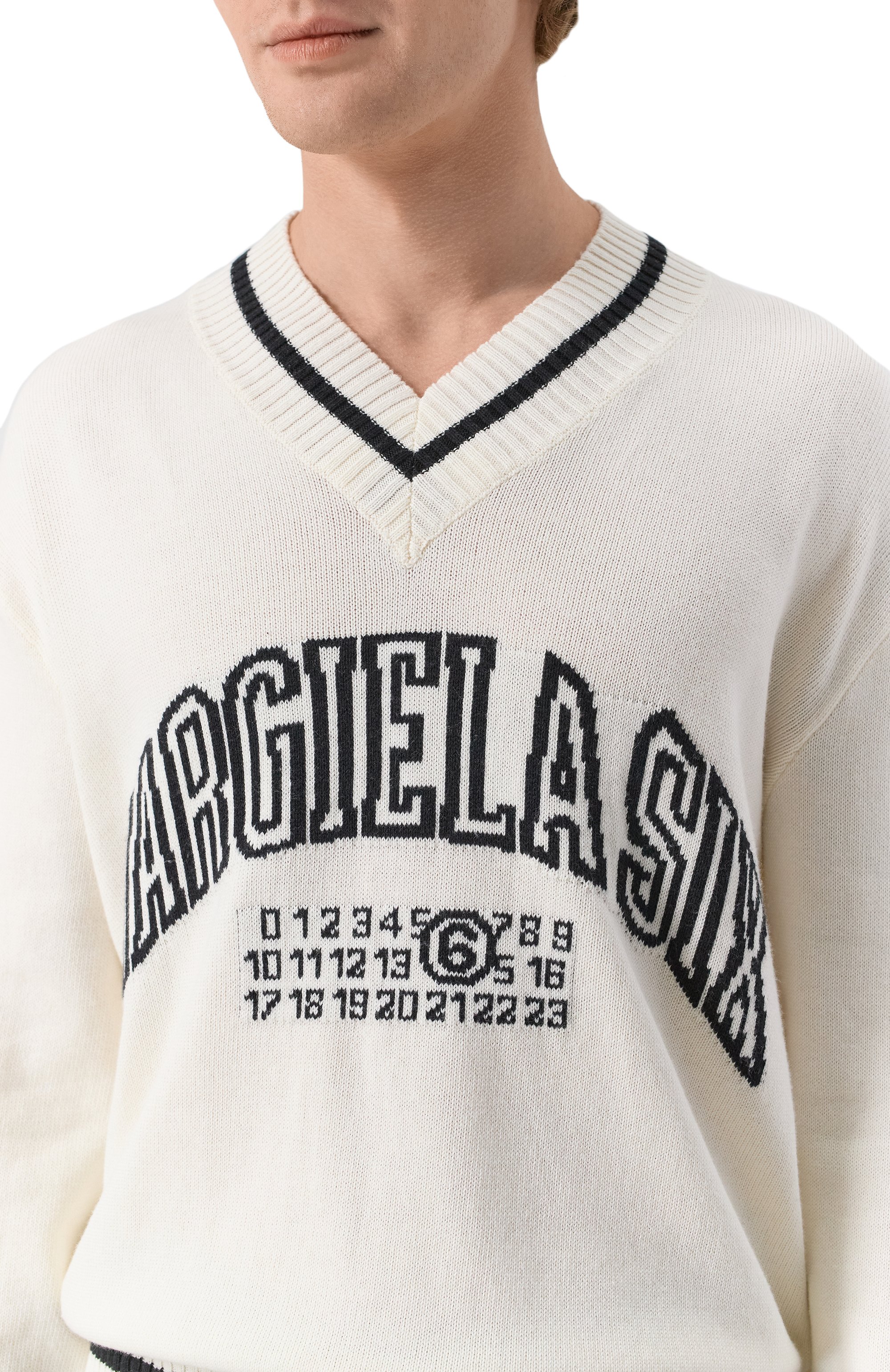 Свитер из хлопка и шерсти MM6, арт. SH0HN0002/M13085, фото 5