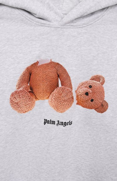 Хлопковое худи PALM ANGELS светло-серого цвета по цене 36600 руб., арт. PBBB012C99FLE002/12+, фото 3 Хлопковое худи PALM ANGELS, арт. PBBB012C99FLE002/12+, фото 3