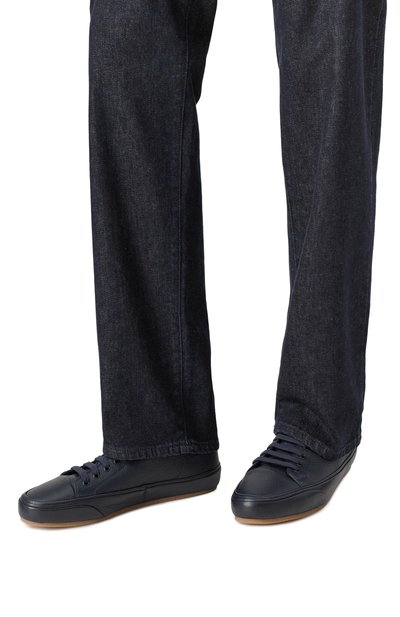 Кожаные кеды BRIONI темно-синего цвета по цене 157000 руб., арт. QHM10L/P7731, фото 3 Кожаные кеды BRIONI, арт. QHM10L/P7731, фото 3