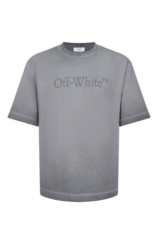 Хлопковая футболка Off-White 0MAA120F25JER00Q Серый 0MAA120F25JER00Q
