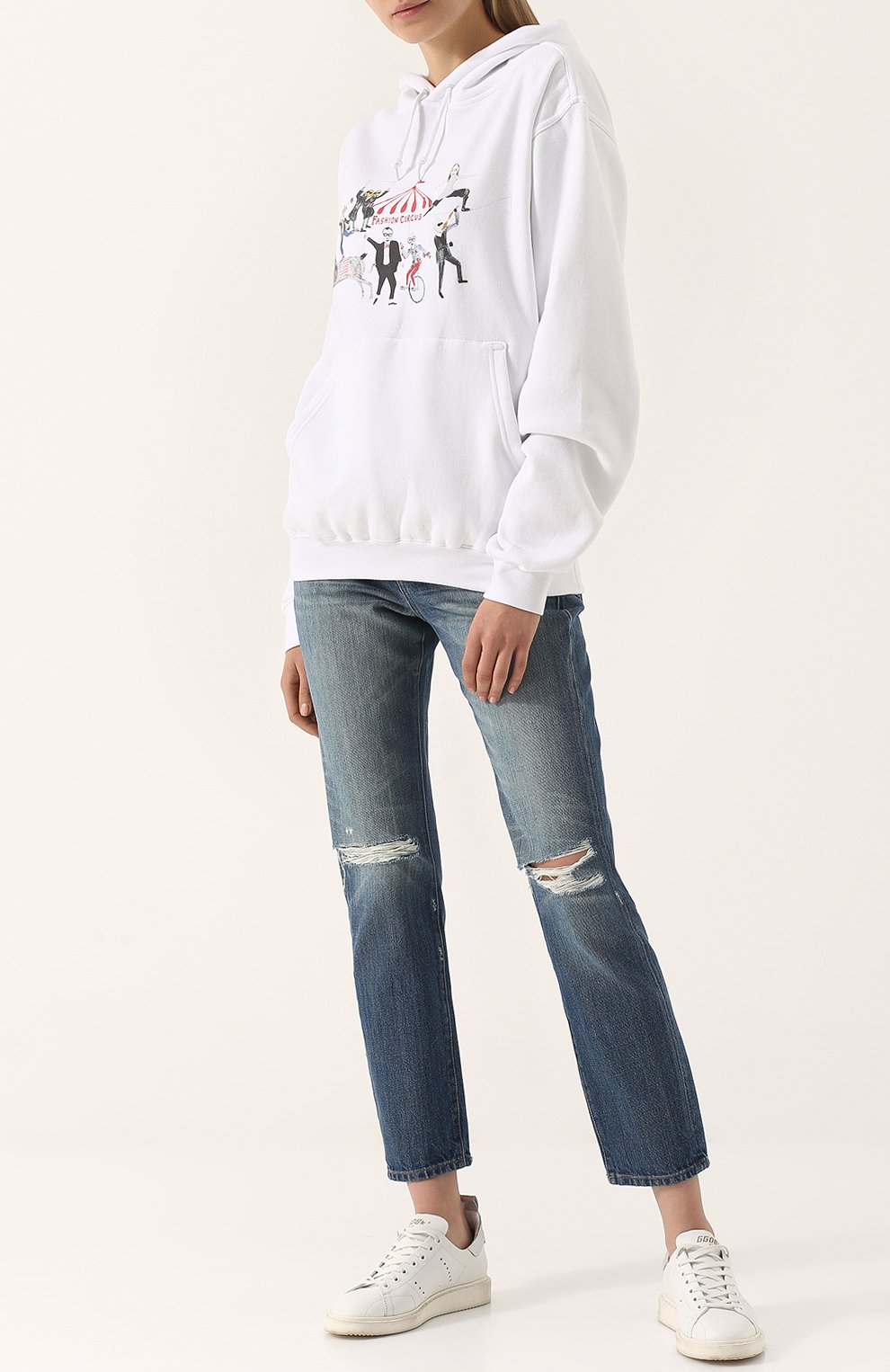 Хлопковая толстовка с принтом и капюшоном UNFORTUNATE PORTRAIT, арт. FASHI0N CIRCUS/H00DIE, фото 2