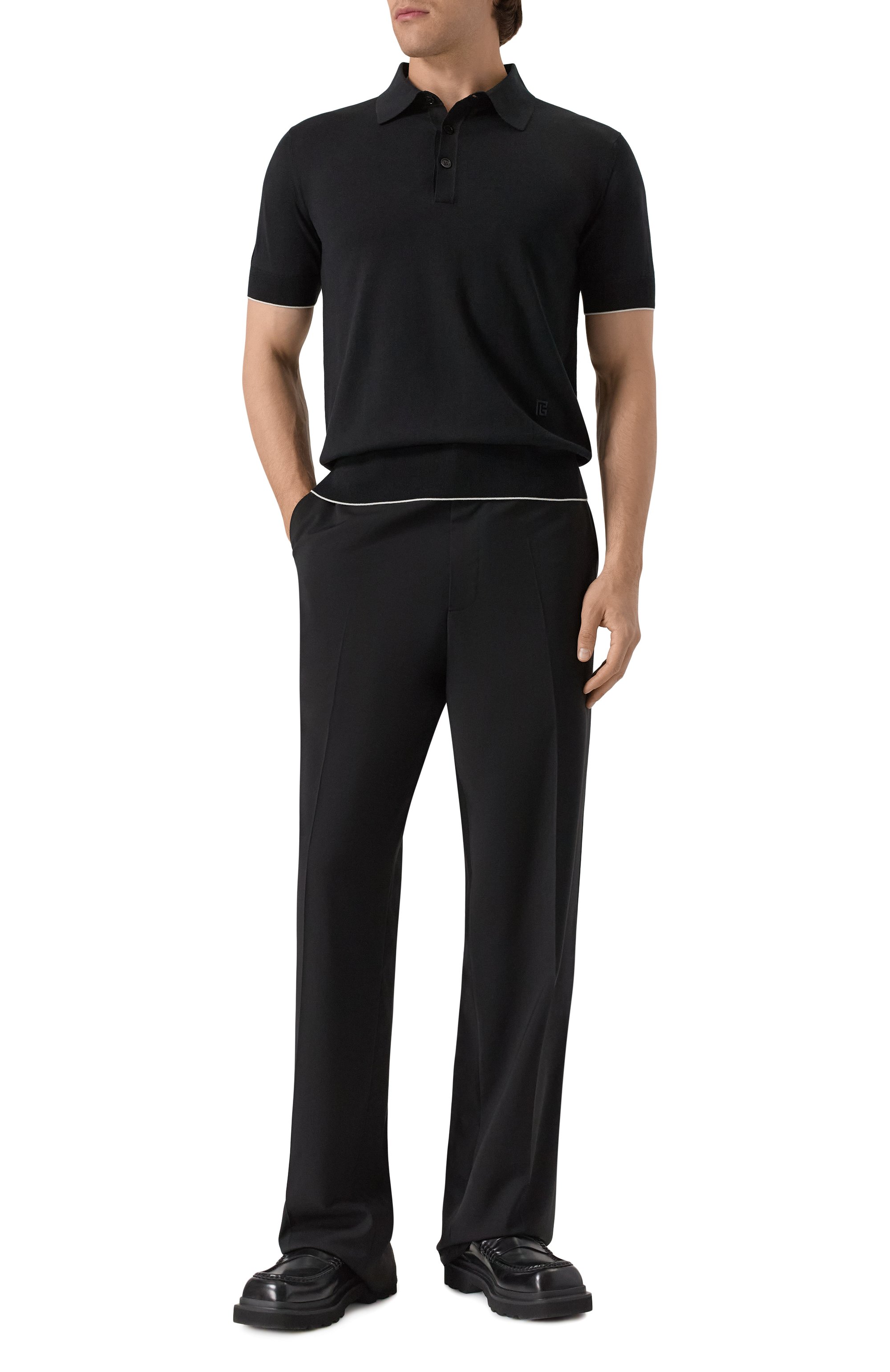 Поло из шелка и хлопка BALMAIN, арт. FH1GB020/KI73, фото 2