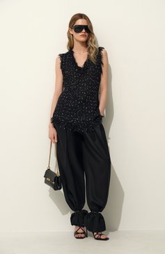 Женские шерстяные брюки NINA RICCI черного цвета, арт. 25PCPA002/WV0322 | Фото 7 (Длина (брюки, джинсы): Стандартные; Материал внешний: Шерсть; Женское Кросс-КТ: Брю�ки-одежда; Стили: Кэжуэл; Силуэт Ж (брюки и джинсы): Широкие; Автоматизация состава: Проставлено; Автоматизация ТО: Проставлено)