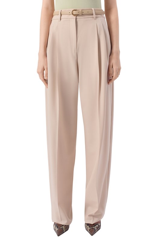 Шерстяные брюки Max Mara Studio ENTRATA Бежевый  ENTRATA Фото 3