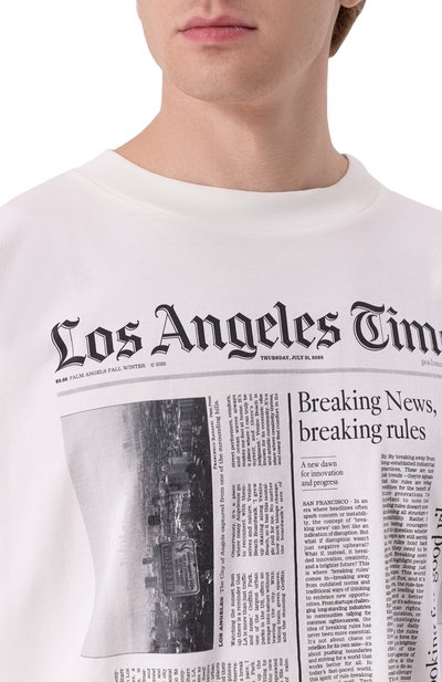 Хлопковая фут�болка PALM ANGELS, арт. PMAA10BF25JER002, фото 5