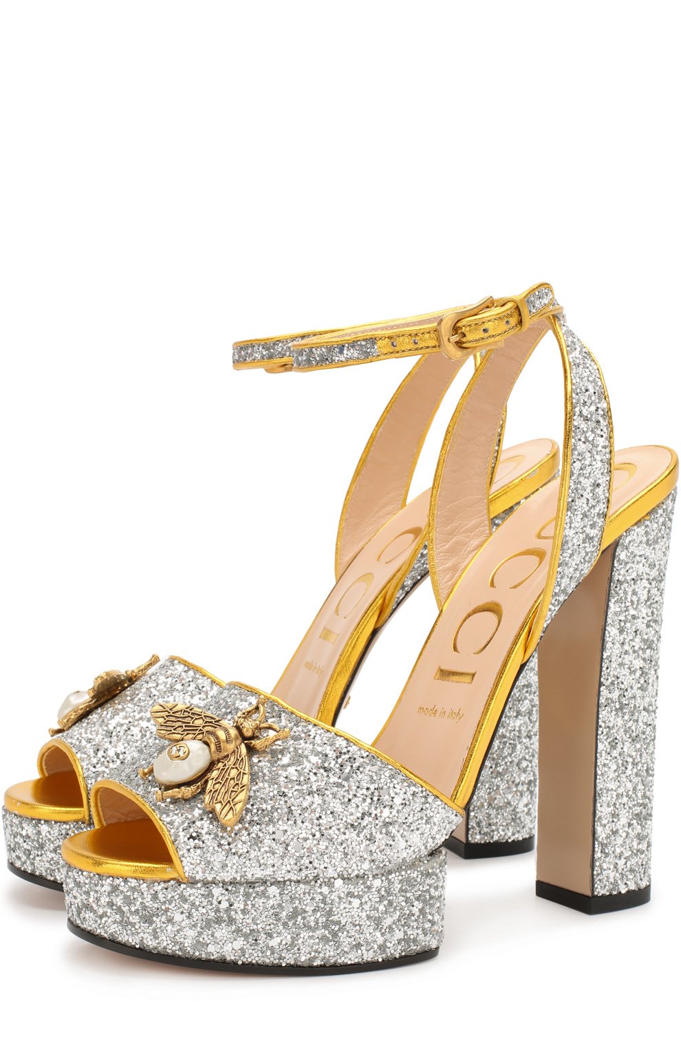 Босоножки soko с глиттером на устойчивом каблуке GUCCI, арт. 475915/KSP20, фото 1