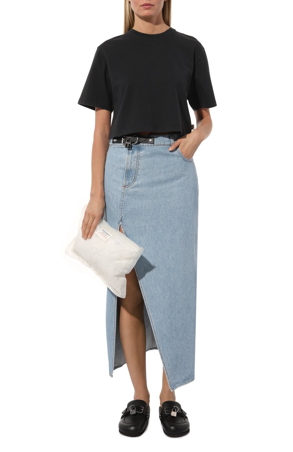 Джинсовая юбка JW ANDERSON голубого цвета по цене 61500 руб., арт. DK0016 PG1335, фото 2 Джинсовая юбка JW ANDERSON, арт. DK0016 PG1335, фото 2