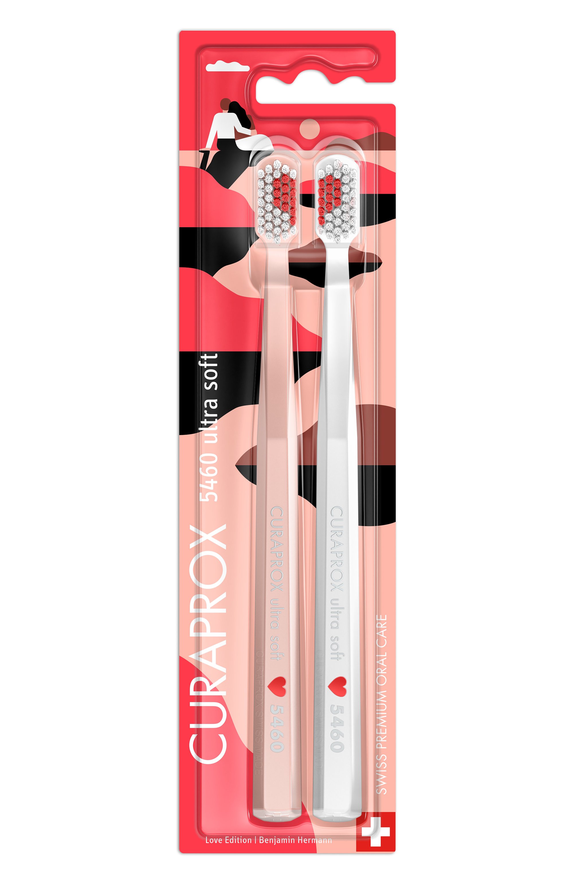 Набор зубных щеток duo love edition 2025 ultrasoft d 0,10 мм (2 шт.) CURAPROX, арт. 7612412431759, фото 1