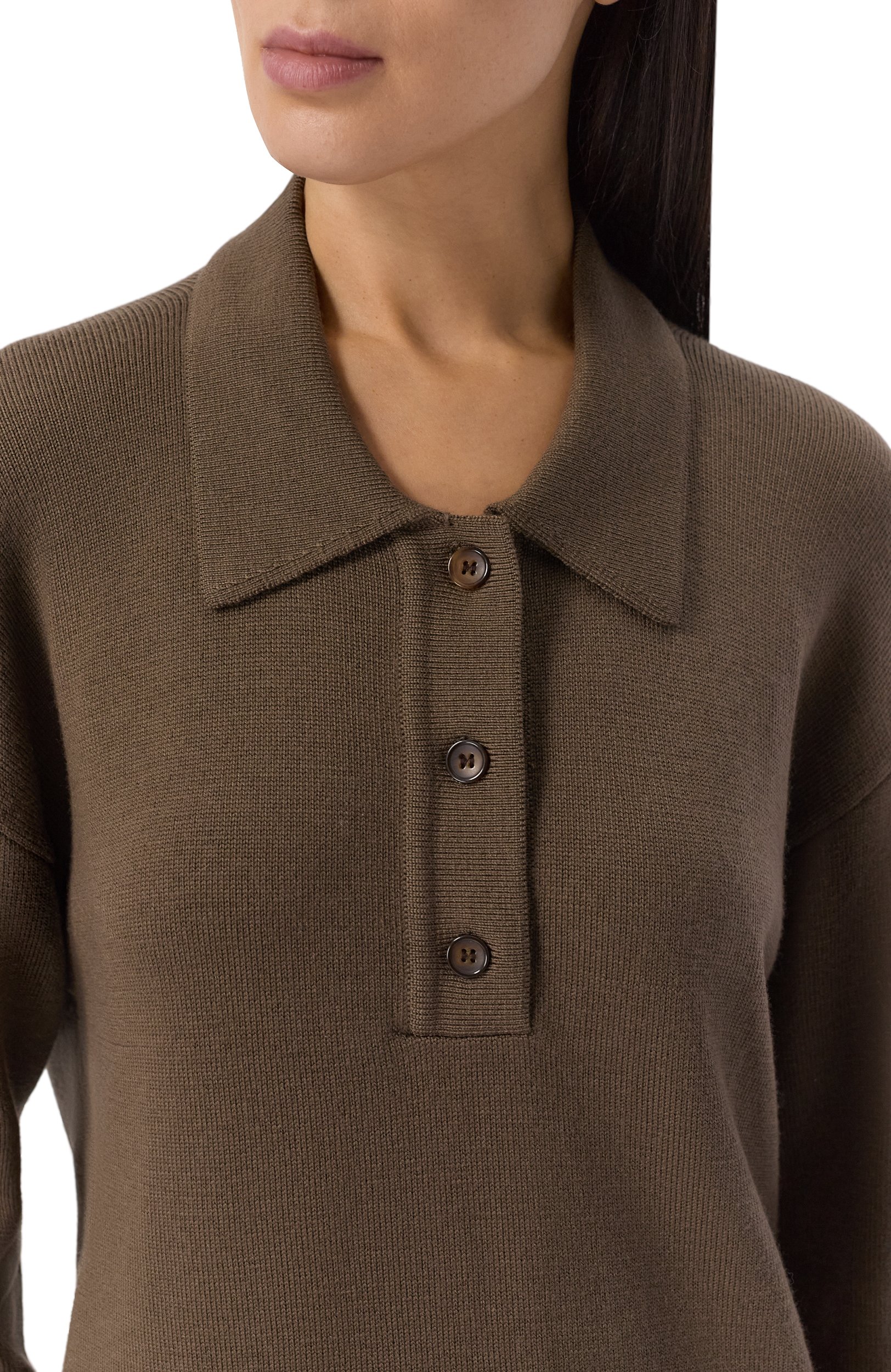 Шерстяное поло YUZEFI, арт. DELARA-DRAPE BACK P0L0 NECK JUMPER, фото 5