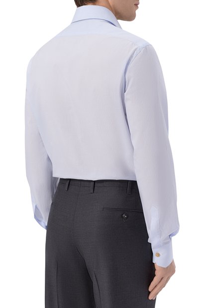 Хлопковая сорочка KITON голубого цвета по цене 69950 руб., арт. UCIH0929413, фото 4 Хлопковая сорочка KITON, арт. UCIH0929413, фото 4