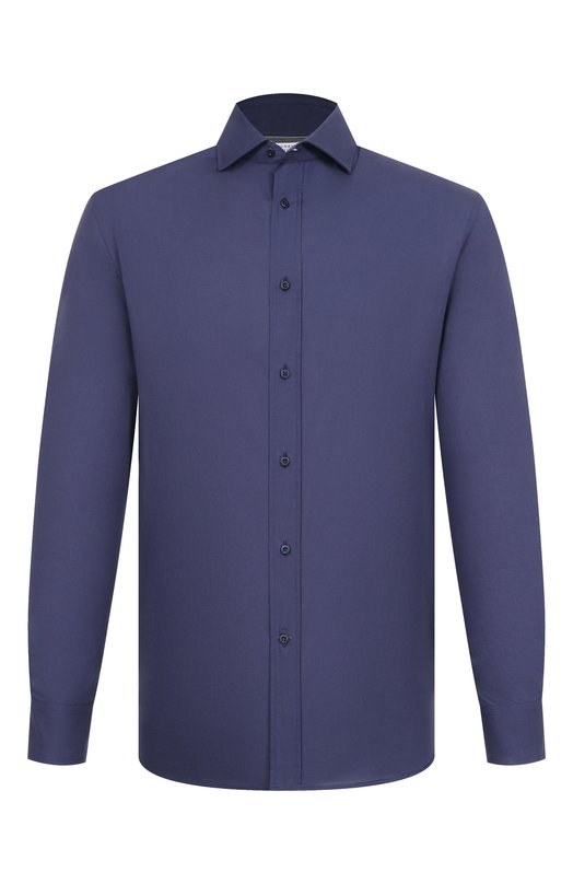 Хлопковая рубашка Brunello Cucinelli MA6740627 Синий MA6740627