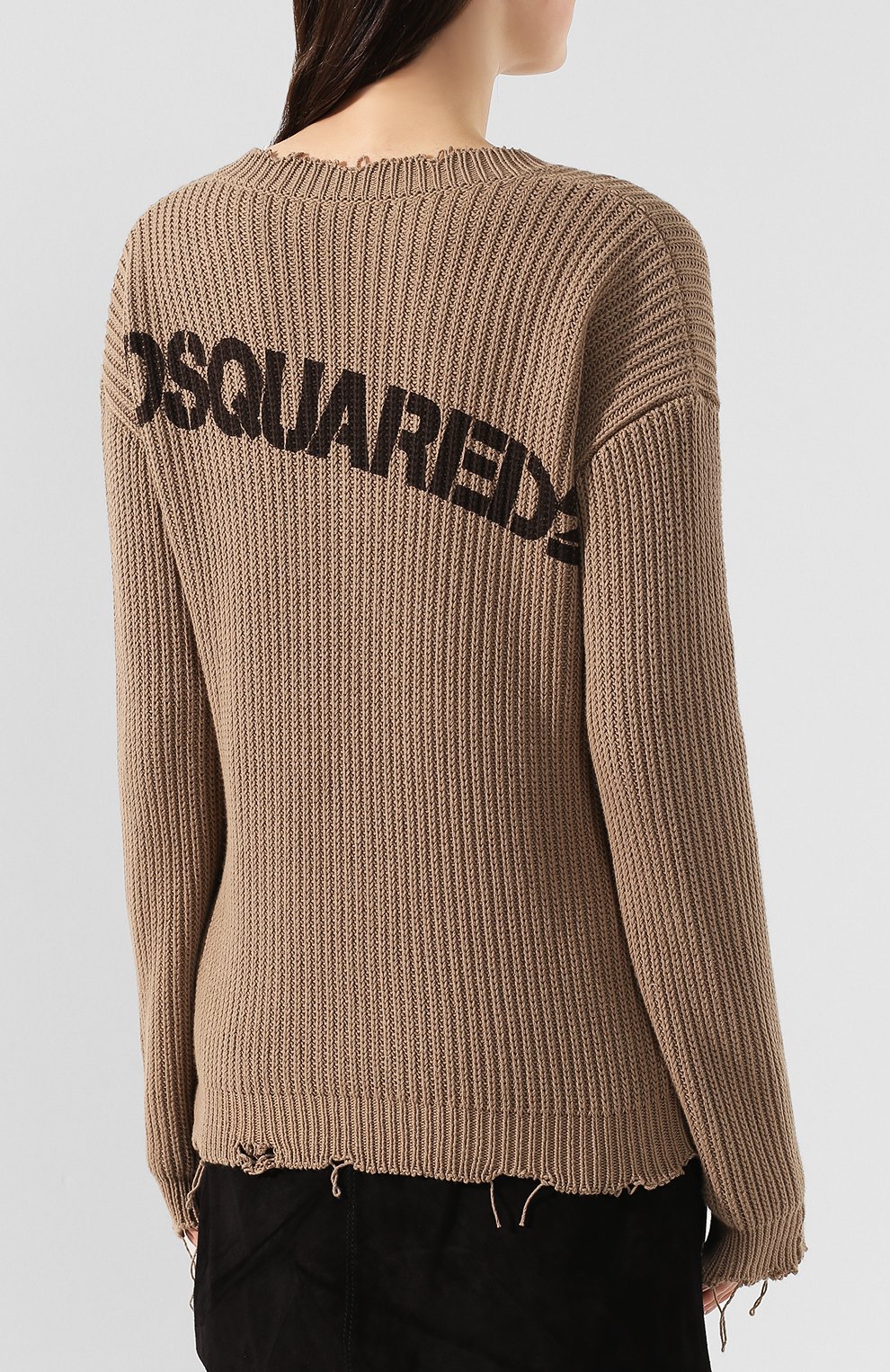Хлопковый пуловер DSQUARED2 бежевого цвета по цене 42700 руб., арт. S75HA0932/S16982, фото 4 Хлопковый пуловер DSQUARED2, арт. S75HA0932/S16982, фото 4