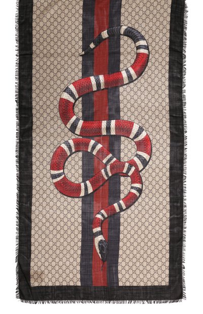 Шерстяной шарф GUCCI бежевого цвета по цене 51840 руб., арт. 429733 4G200, фото 3 Шерстяной шарф GUCCI, арт. 429733 4G200, фото 3