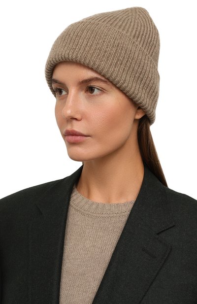 Кашемировая шапка TEGIN бежевого цвета по цене 16300 руб., арт. 5558-004, фото 2 Кашемировая шапка TEGIN, арт. 5558-004, фото 2