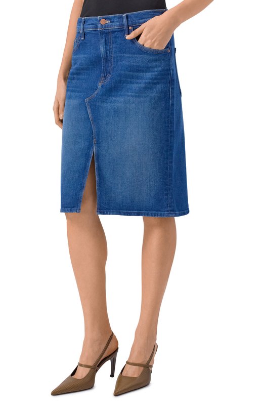 Джинсовая юбка Mother 90081-1729/THE DITCHER MIDI SKIRT Синий  90081-1729/THE DITCHER MIDI SKIRT Фото 3