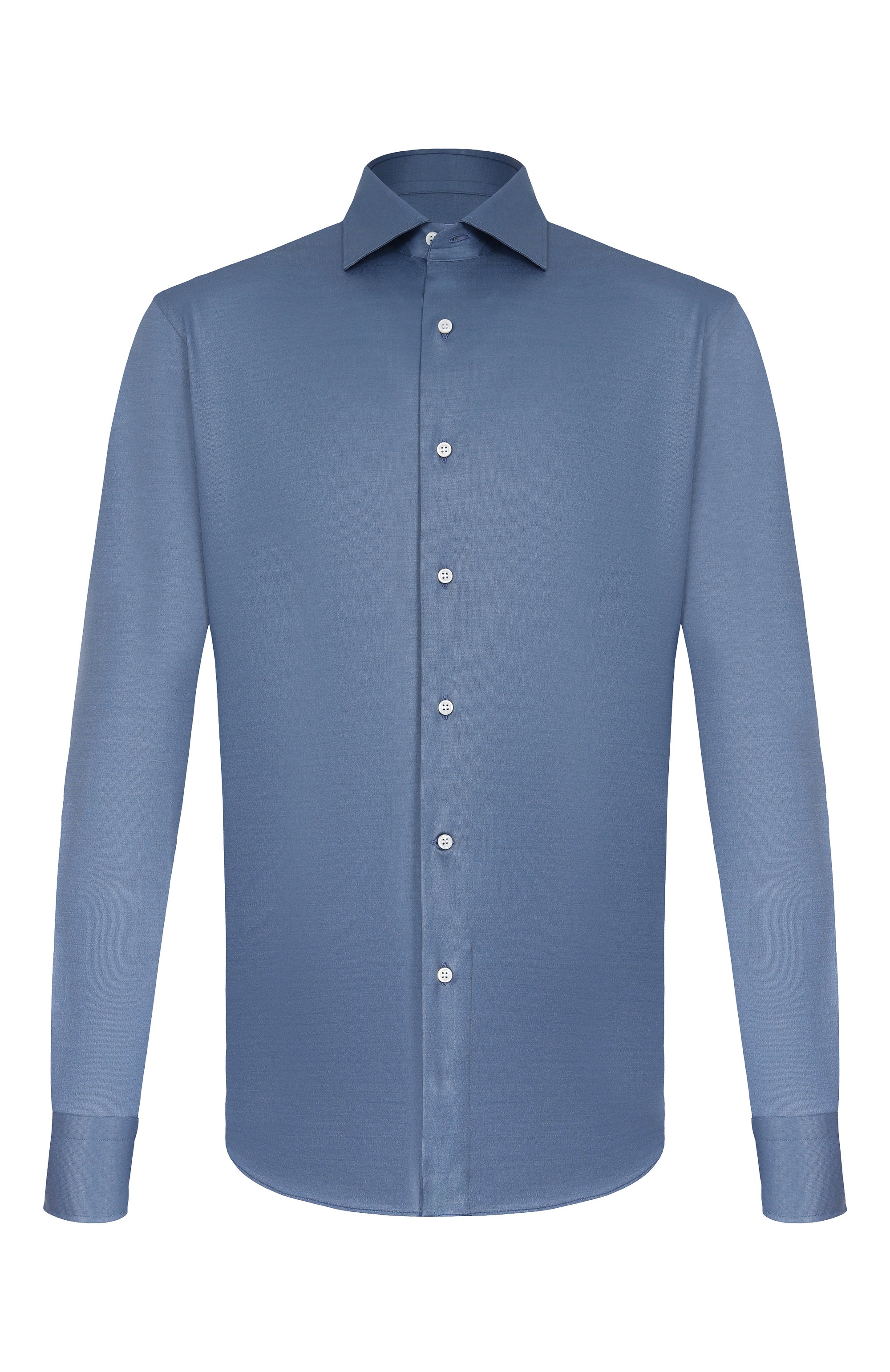 Хлопковая сорочка MVST синего цвета по цене 78750 руб., арт. SLIM/GABRIELLE/R0UND/1628-JERSEY (INTERL0CK), фото 1 Хлопковая сорочка MVST, арт. SLIM/GABRIELLE/R0UND/1628-JERSEY (INTERL0CK), фото 1