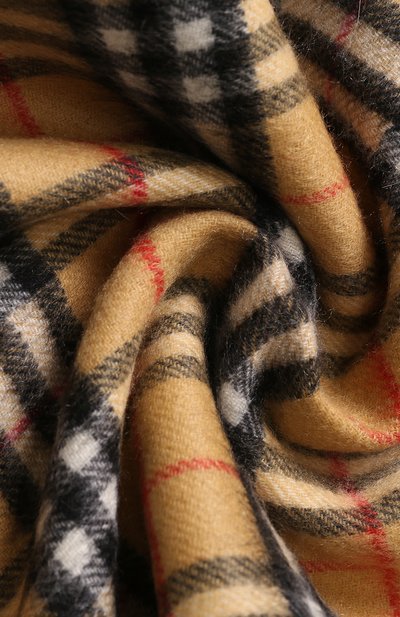 Кашемировый шарф в клетку с бахромой BURBERRY, арт. 4058333, фото 2