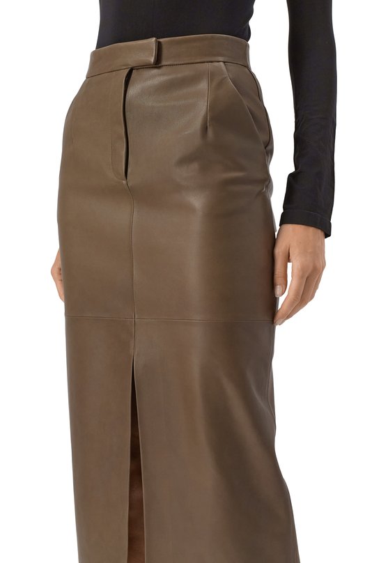 Кожаная юбка MVST 23177/36-44 Хаки  23177/36-44 Фото 5