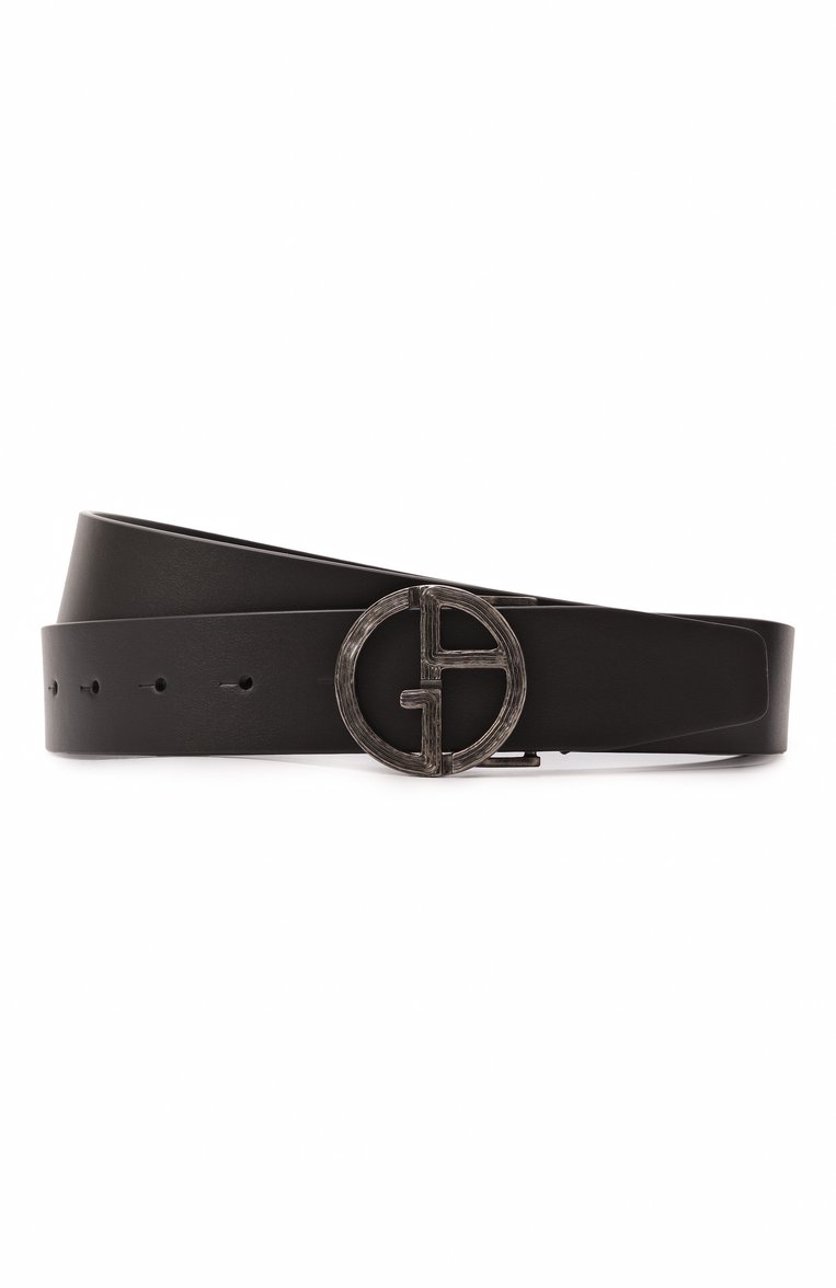 Мужской кожаный ремень GIORGIO ARMANI черного цвета, арт. GM001562/AF16295 | Фото 1 (Нос: Не проставлено; Материал: Натуральная кожа; Случай: Повседневный)