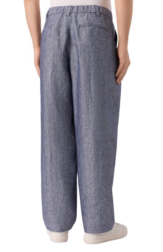 Льняные брюки Giorgio Armani GM003358/TE20689 Синий  GM003358/TE20689 Фото 4