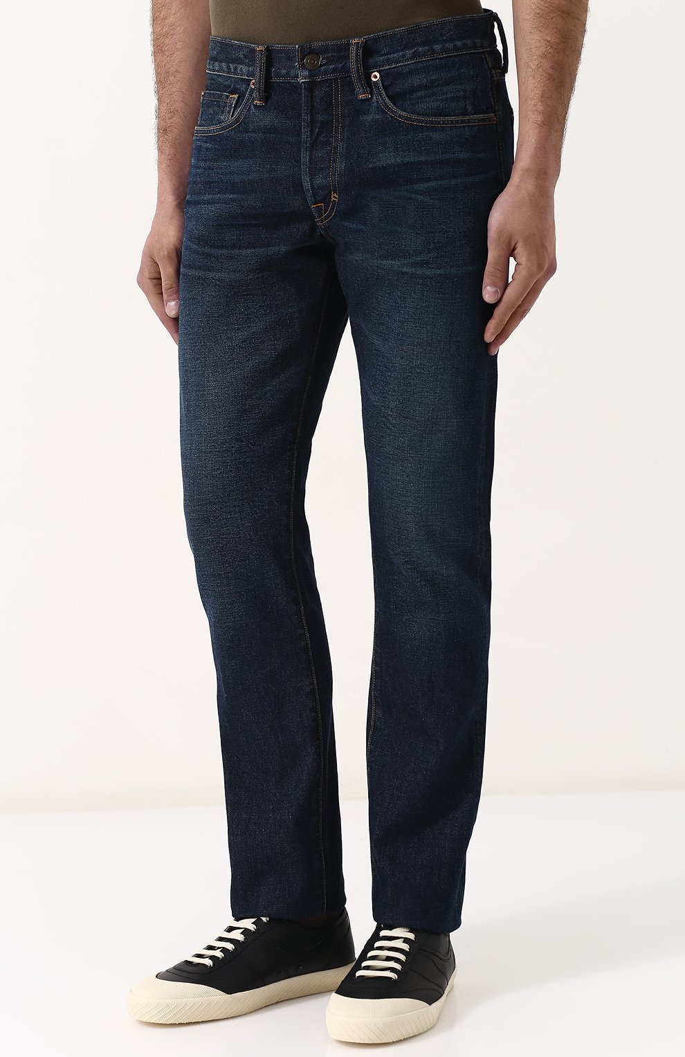 Джинсы прямого кроя с потертостями TOM FORD, арт. BPJ21/TFD002, фото 3