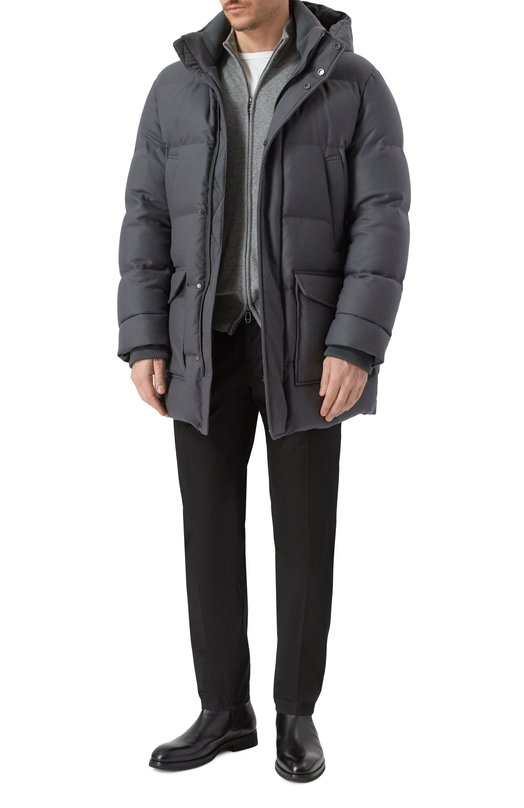 Кашемировый пуховик MVST M25.1MM.0012_ Серый  M25.1MM.0012_ Фото 2