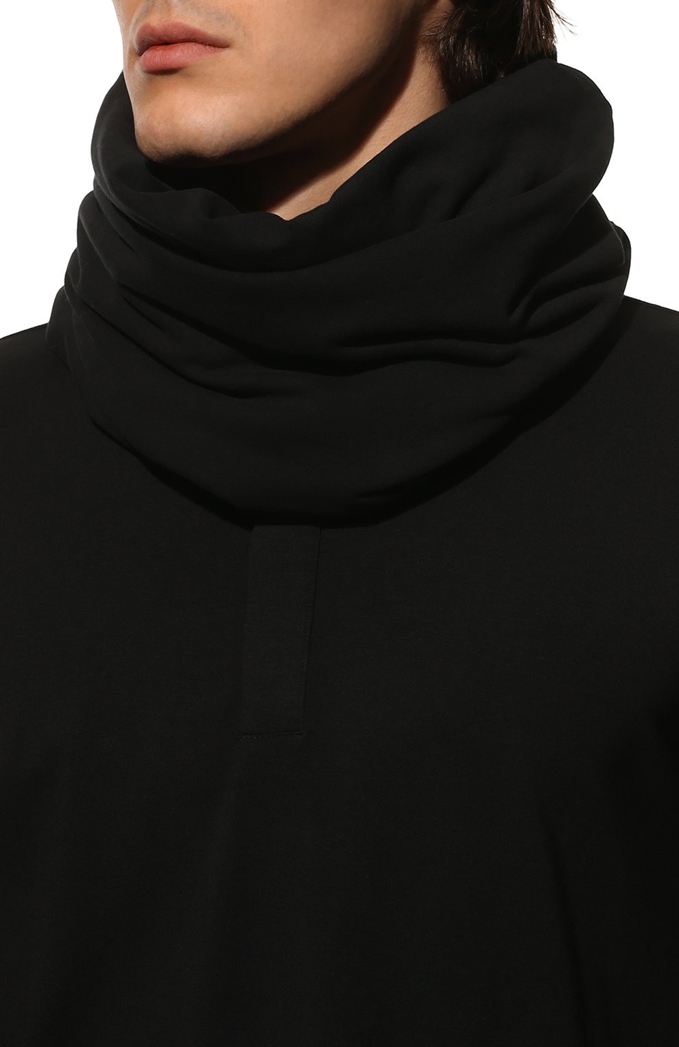 Хлопковый шарф-снуд THOM KROM черного цвета по цене 10550 руб., арт. SCARF 44, фото 2 Хлопковый шарф-снуд THOM KROM, арт. SCARF 44, фото 2