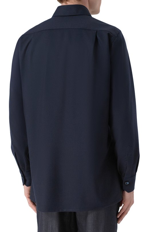 Шерстяная рубашка Kiton UMC016K0124G05 Синий  UMC016K0124G05 Фото 4