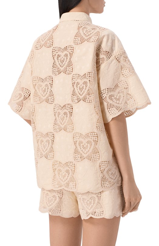 Хлопковая рубашка Zimmermann 5894TRS262 Кремовый  5894TRS262 Фото 4