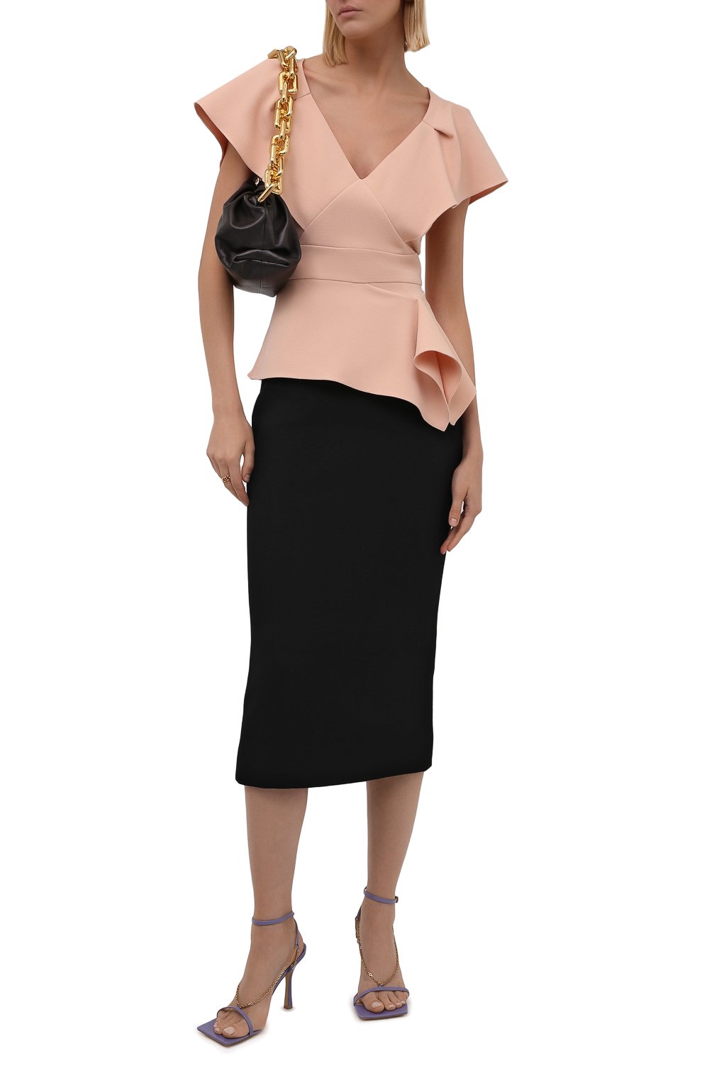 Топ ROLAND MOURET светло-розового цвета по цене 63350 руб., арт. AW21/S2329/F0509, фото 2 Топ ROLAND MOURET, арт. AW21/S2329/F0509, фото 2