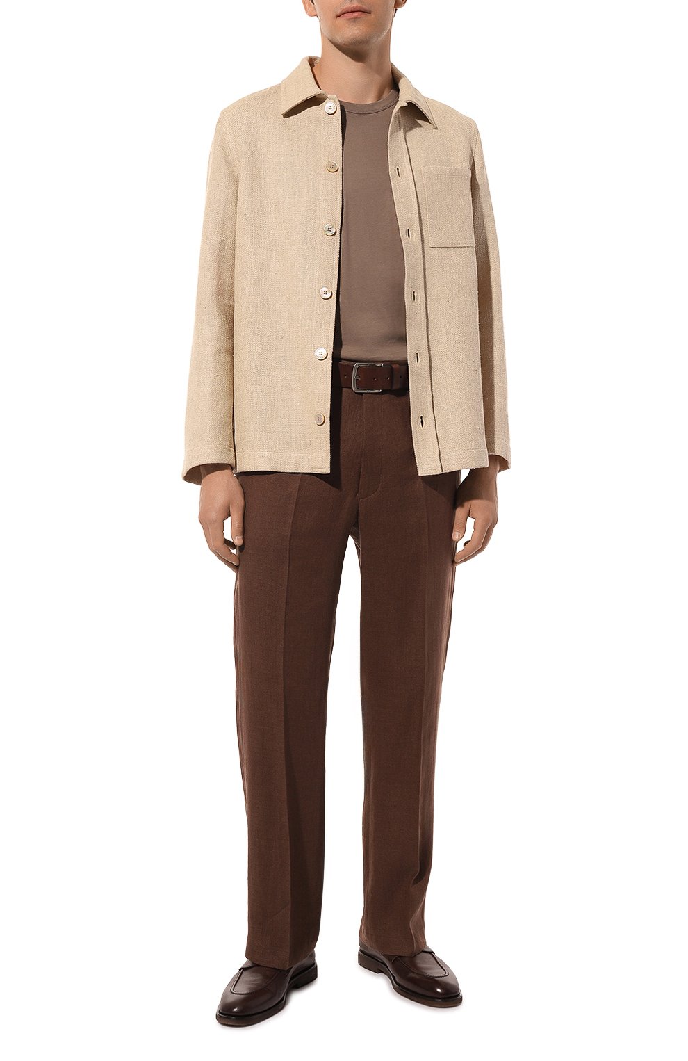 Хлопковая футболка ZEGNA темно-бежевого цвета по цене 46500 руб., арт. UD360A7/D760, фото 2 Хлопковая футболка ZEGNA, арт. UD360A7/D760, фото 2