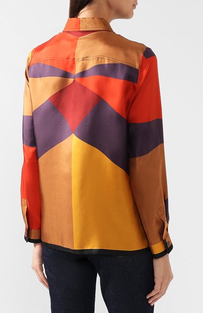 Шелковая блуза с принтом BOTTEGA VENETA, арт. 538599/VEV41, фото 4