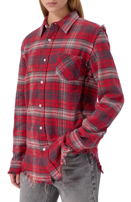 Хлопковая рубашка R13 R13WR008-R604B Красный  R13WR008-R604B Фото 3