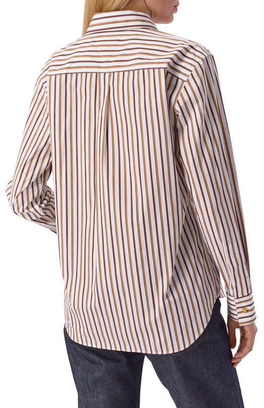 Хлопковая рубашка Bottega Veneta 838420/V5PL0 Бежевый  838420/V5PL0 Фото 4