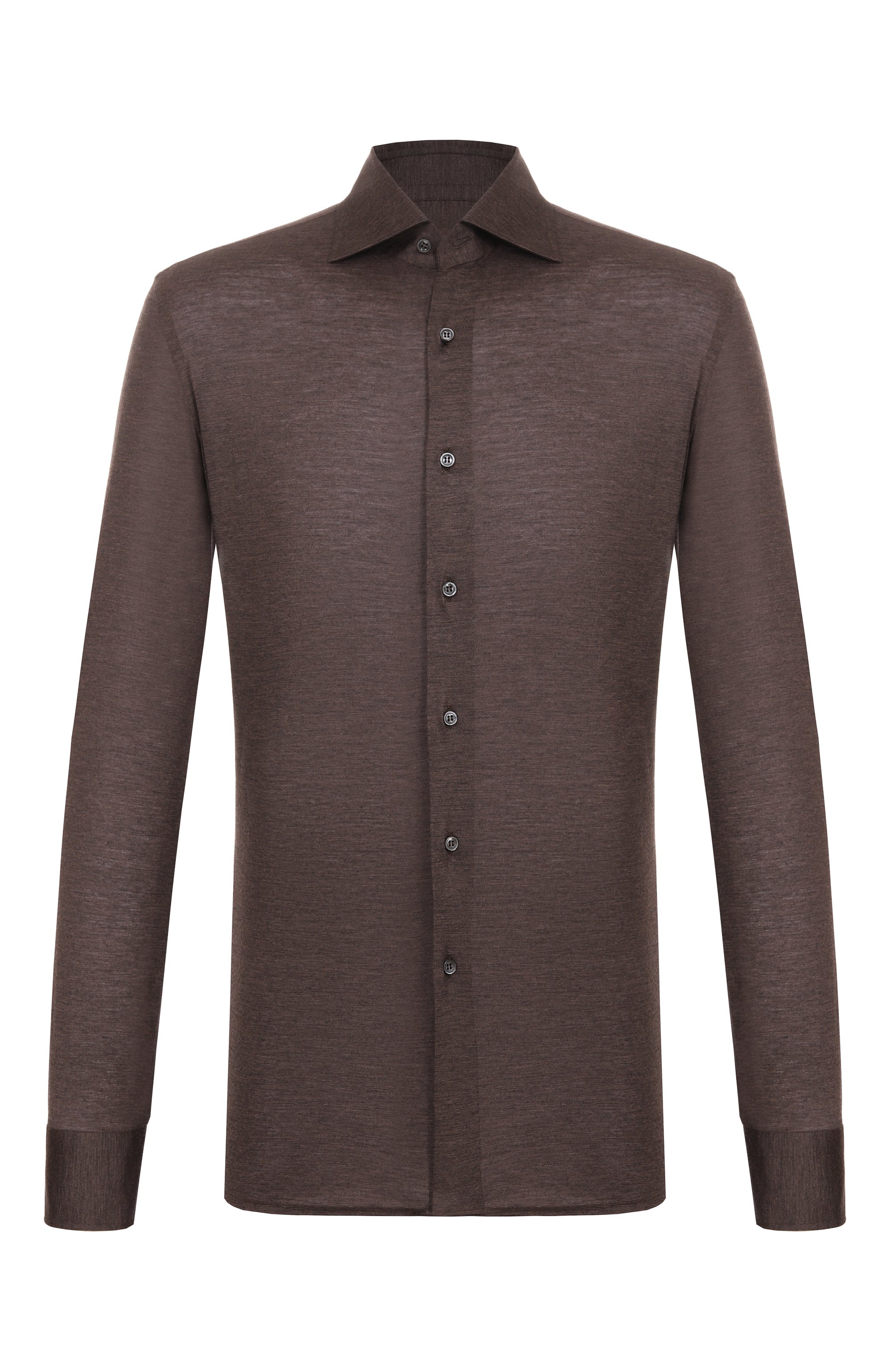 Кашемировая рубашка MVST темно-коричневого цвета по цене 135500 руб., арт. MAN SHIRT L/S/15804, фото 1 Кашемировая рубашка MVST, арт. MAN SHIRT L/S/15804, фото 1