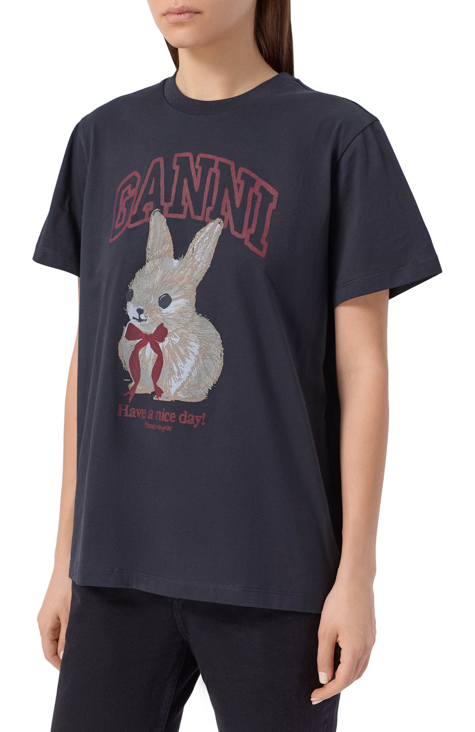 Хлопковая футболка GANNI, арт. A1050061, фото 3