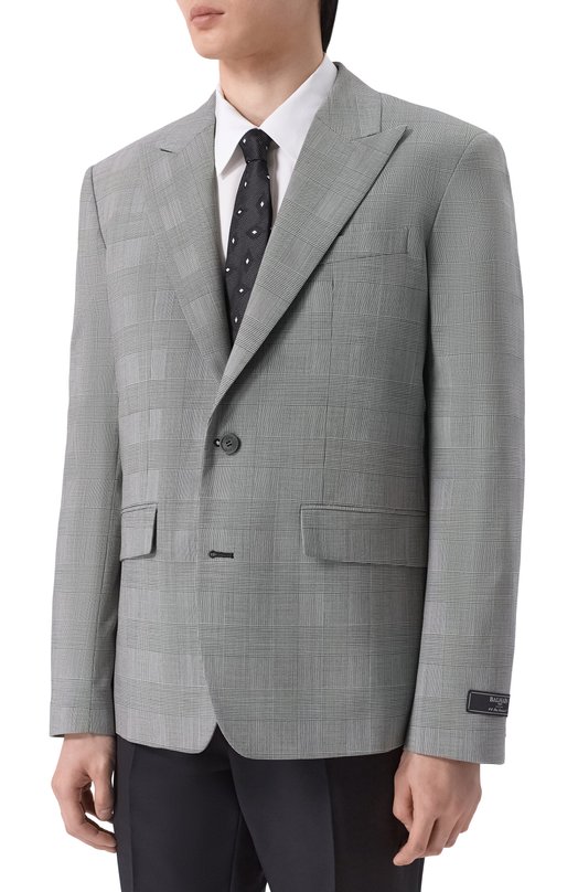 Шерстяной пиджак Balmain GH1SI880/WD37 Серый  GH1SI880/WD37 Фото 3