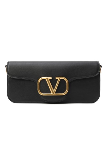 Женская сумка locò VALENTINO черного цвета, арт. ZW2B0K30/ZXL | Фото 1 (Драгоценные камни: Проставлено; Размер: medium; Материал: Натуральная кожа; Ремень/цепочка: На ремешке; Материал сплава: Проставлено)