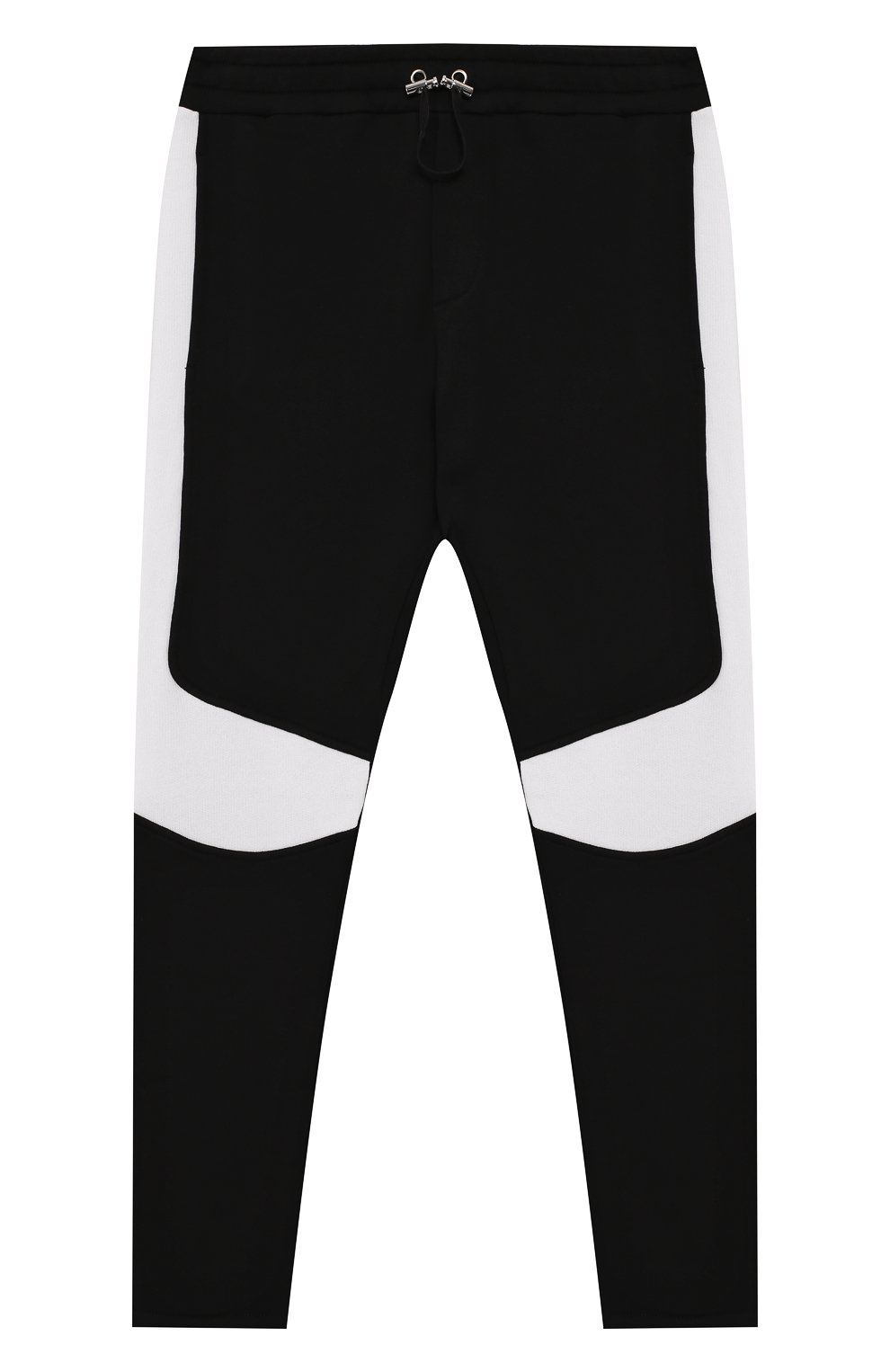 Хлопковые брюки BALMAIN черно-белого цвета по цене 35150 руб., арт. 6K6510/KX070/12-16, фото 1 Хлопковые брюки BALMAIN, арт. 6K6510/KX070/12-16, фото 1