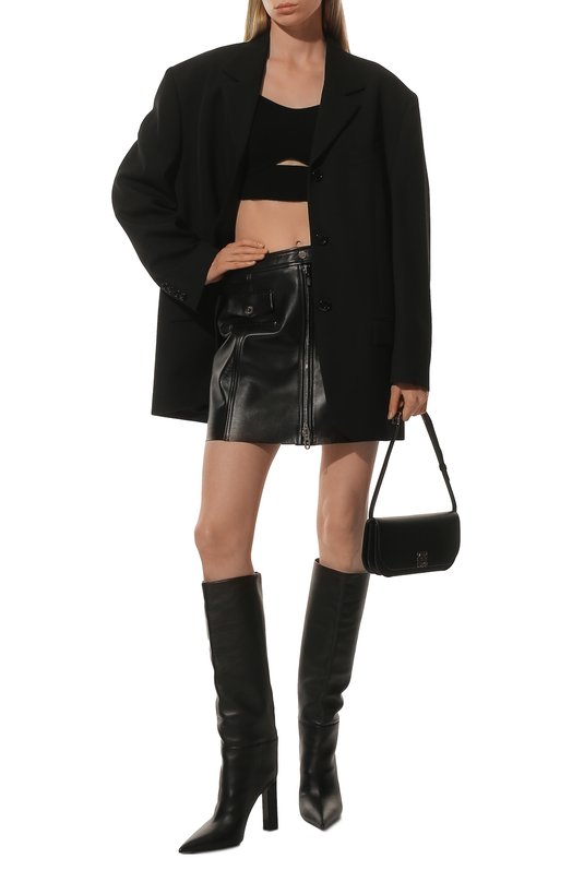 Кожаная юбка DROMe Чёрный, фото 2