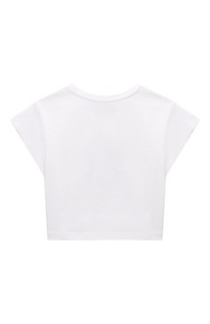 Детская хлопковая футболка KARL LAGERFELD KIDS белого цвета, арт. Z30113 | Фото 2 (Рукава: Короткие; Материал внешний: Хлопок; Драгоценные камни: Проставлено; Материал сплава: Проставлено; Девочки Кросс-КТ: футболка-одежда; Ростовка одежда: 5 лет | 110 см, 12 лет | 152 см, 16 лет | 164 см, 13 - 15 лет | 158 см, 7 лет | 122 см, 9 лет | 134 см)