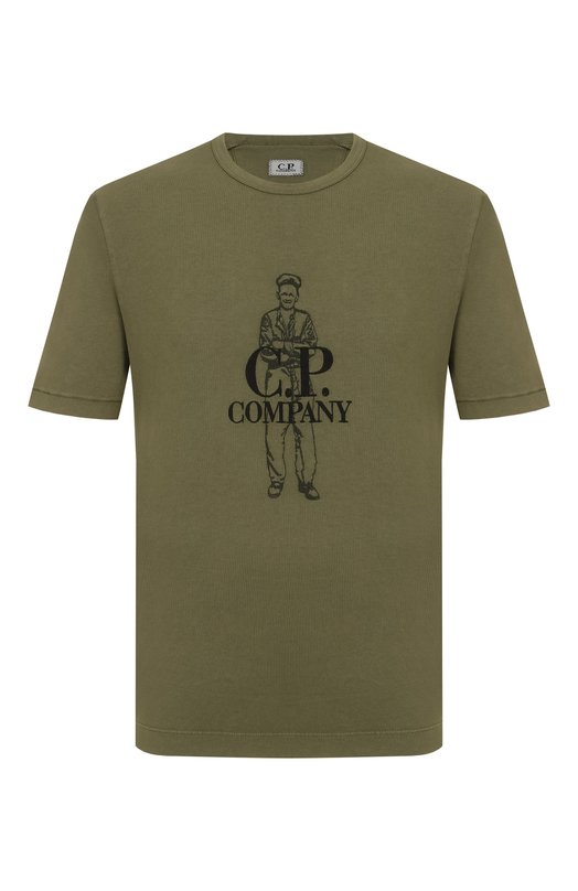 Хлопковая футболка C.P. Company 18CMTS288A0060570 Хаки 18CMTS288A0060570
