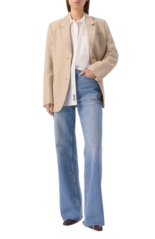 Хлопковая рубашка Mother 21166-1289/A Белый  21166-1289/A Фото 2