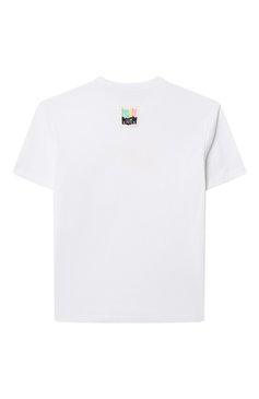 Детская хлопковая футболка MSGM KIDS белого цвета, арт. S5MSJGTH241 | Фото 2 (Материал сплава: Проставлено; Драгоценные камни: Проставлено; Рукава: Короткие; Девочки Кросс-КТ: Футболка-спорт, футболка-одежда; Материал внешний: Хлопок; Ростовка одежда: 6 лет | 116 см, 12 лет | 152 см, 16 лет | 164 см, 10 - 11 лет | 140 - 146см, 8 лет | 128 см)