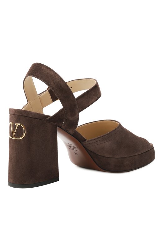 Замшевые босоножки Fawcette 100 Valentino 7W2S0MI1/DHU Коричневый  7W2S0MI1/DHU Фото 5